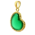 thumbnail image 3 of 18K Gold Over Brass Natural Green Onyx Pendant Jewelry PM-1742 TGP1009_B, 3 of 6