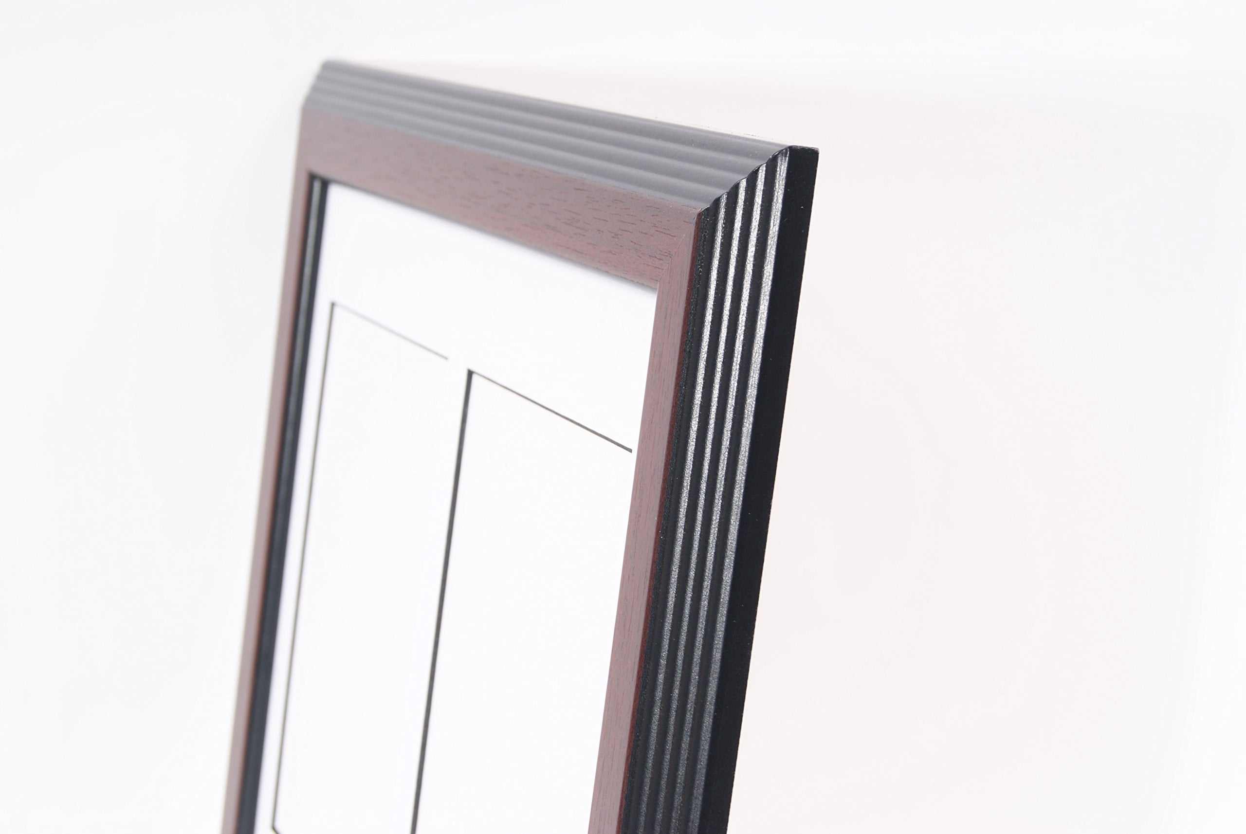Creative Picture Frames 5 by 7 Inch Multi Opening Collage Picture Frames with Full Strength Glass and 1 1/2 Wood Molding - Alphabet Photiography - Wedding Photos (Mahogany w/ White, 8 opening)