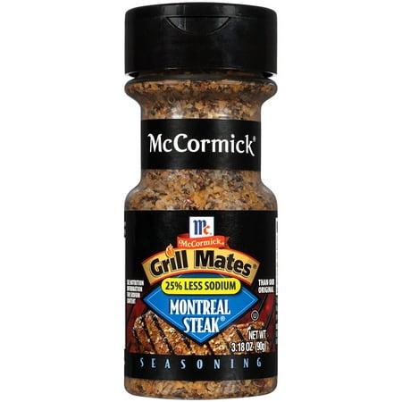 McCormick Grill Mates 25% Less Sodium Montreal Steak Seasoning, 3.18 OZ (Pack of