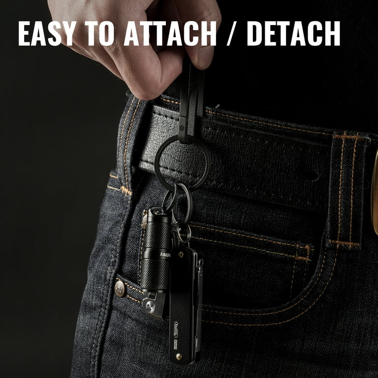 KeyUnity Keychain Clip for Belt, KS02 Stainless Steel Belt Loop Keychain,  Gifts for Men Dad, Gray