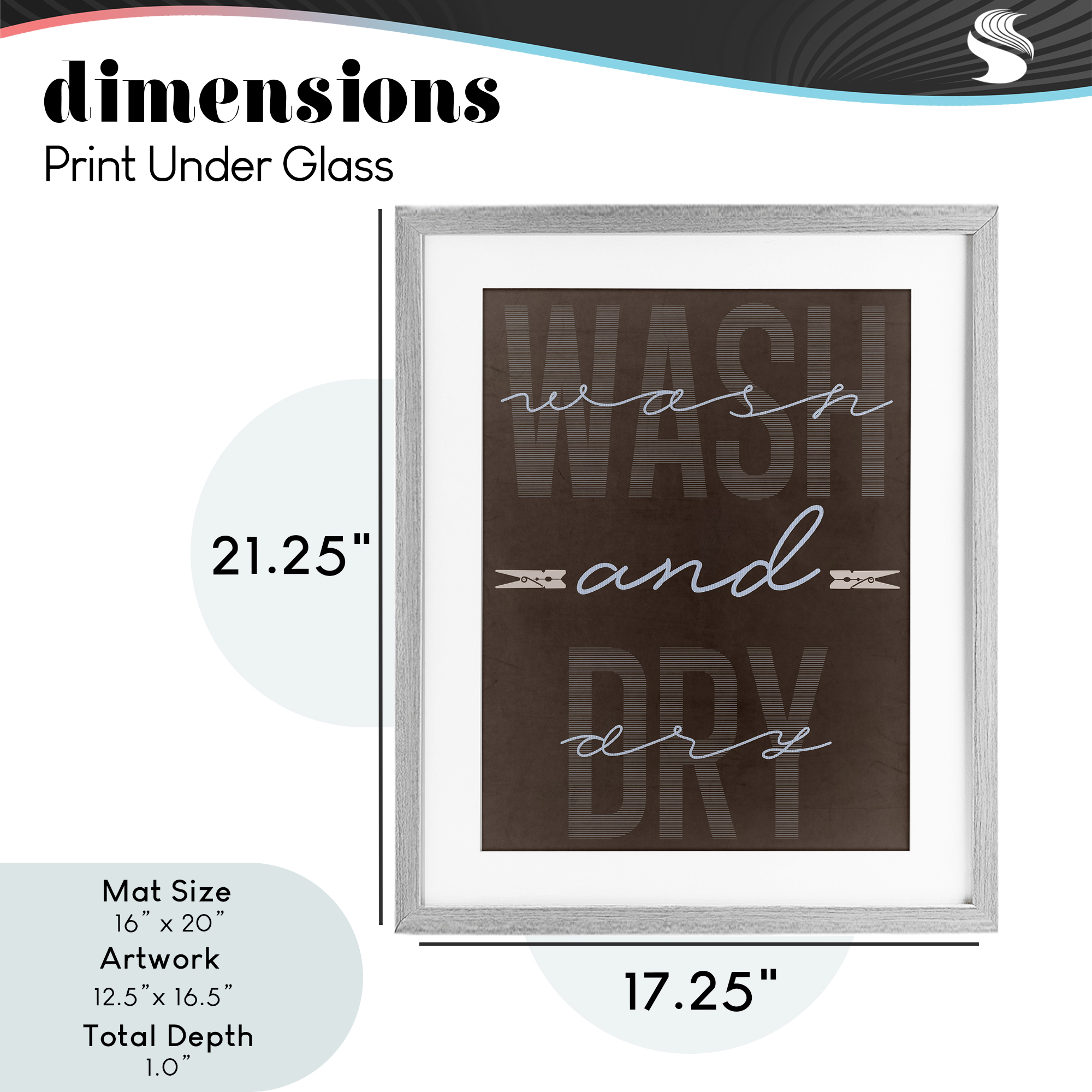 Wash And Dry Brown Gray Framed Print Under Glass, design by Marcus Prime