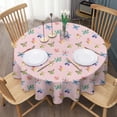 thumbnail image 3 of Pink Butterfly Colorful Wing Pattern Round Tablecloth 60"x60",Wrinkle Wipeable Table Cloth for Kitchen Dining Room Picnic Patio Party, 3 of 6