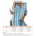 thumbnail image 5 of Camisa de rayas verticales para mujer, blusas a rayas de fibra de poliéster transpirables de manga larga con solapa a rayas para uso diario, 5 of 5