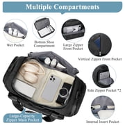 SYCNB Large Weekend Bag for Women, Best Weekender Travel Bag with Shoes Compartment, Duffel Tote Bag for Gym Travel Hospital, Carry-On Overnight Bag, Black