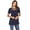 Navy, variant on White Mark Women's Plus Size Crisscross Neck Short Sleeve Top