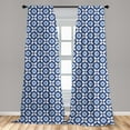 thumbnail image 5 of Ambesonne Blue Curtains, Portuguese Azulejo Pattern, Pair of 28"x63", Pale Blue and Dark Blue, 5 of 5