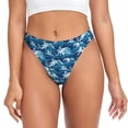 thumbnail image 1 of Balery Sea Water Wave Tangas de Algodón para Mujer con Estampado – Ropa Interior Sexy, Transpirable, G-string-Large, 1 of 6