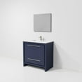 thumbnail image 6 of Lafarre 36 in W Navy Blue Bath Vanity, White Quartz Top, Chrome Faucet Set & 28 in Mirror, 6 of 9