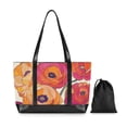 thumbnail image 7 of FORMRS Canvas Laptop Tote Bag for Women with 15.6" Computer Compartments Shoulder Handbag, Orange Hand Drawn Floral, 7 of 7
