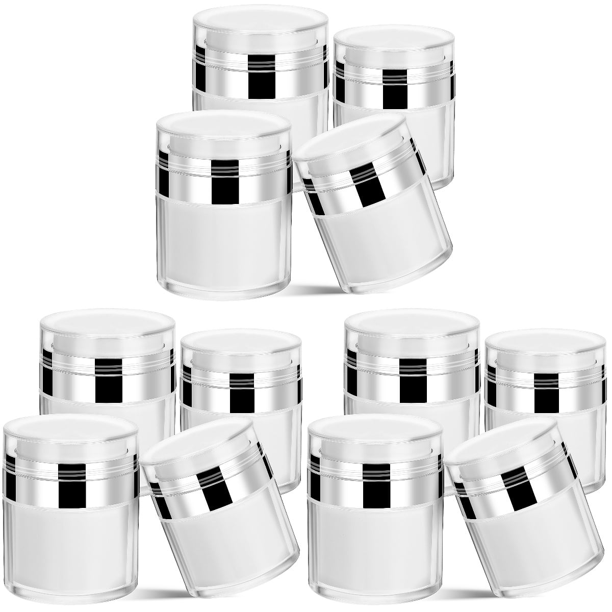 OHOIOLLA Vacuum Airless Pump Jars Multi Acrylic Cosmetic Containers for Lotion Storage