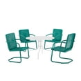 thumbnail image 2 of Crosley Furniture Bates 5 Piece Metal Outdoor Dining Set in Turquoise Gloss, 2 of 9