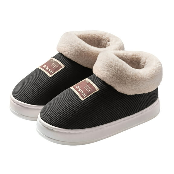 Cloud House Slippers for Women Indoor and Outdoor Fleece Lined Warm Loafers Shoes Winter Fuzzy Bedroom Booties