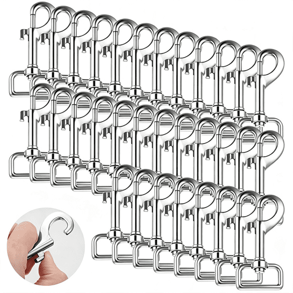 ZHZFKQ 30 Pcs Swivel Snap Hooks for Dog Leash Heavy Duty 2.76 " Flag Clasp Single Ended Clip Hooks Multipurpose Bolt Snap for Keychain Camera Strap Linking Pet Leash (Delicate Style,1 " Wide)