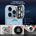 thumbnail image 3 of for iPhone 13 Pro Case with Stand, [Compatible with MagSafe] [Built-in Camera Cover] Shockproof Plating Edges, Clear Protective Magnetic Transparent Phone Case for iPhone 13 Pro - Blue, 3 of 16