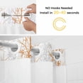 thumbnail image 2 of Orange Gray No Hook Shower Curtain with Snap in Liner, Pastoral Botanical Branch Aesthetics Double-Layer Waterproof Fabric Shower Curtains for Bathroom Hotel Bathtub, Mesh Top 60"x72", 2 of 9