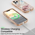 thumbnail image 3 of Dteck for iPhone 15 Plus Case, 3 in 1 Heavy Duty Hybrid Hard PC Rugged Marble Pattern Protective Cover for Apple iPhone 15 Plus,06#-Gold, 3 of 6