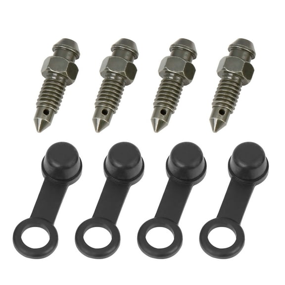 Unique Bargains 4Pcs M6x1mm Motorcycle Bleeder Screws with Cap Banjo Bolt for Motorbike Brake Master Cylinder