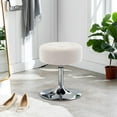 thumbnail image 6 of YANG2 PU Leather Vanity Stool Makeup Stool Vanity Chair Height Adjustable Swivel Stool Round Ottoman White, 6 of 10