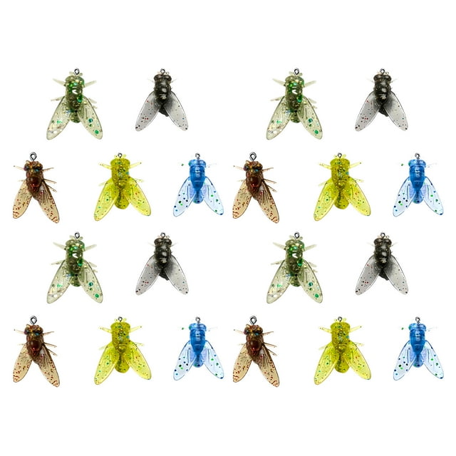 ZheElen 20pieces Seamless Simulated Fly Lure Bait Crafted With Alloy Materials Ensuring medium size