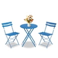 thumbnail image 1 of QinaQin Patio Bistro Set with Foldable Table and 2 Chairs, Powder Coated Metal Frame, 3Pcs, 1 of 8