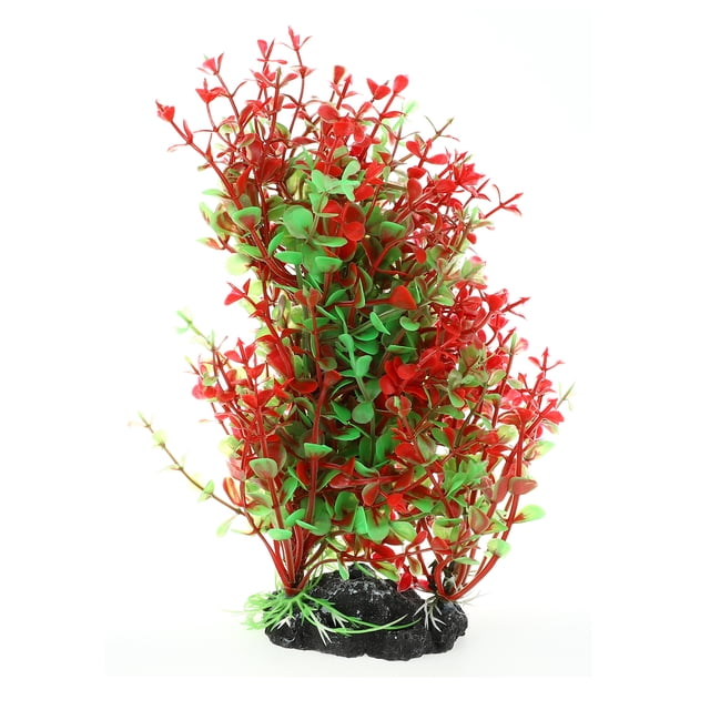 1 Pieza De Plantas De Plástico Para Acuario, Planta Acuática Artificial Para Decoración De Plantas De Paisaje De Pecera, Rojo, Verde, 7.87