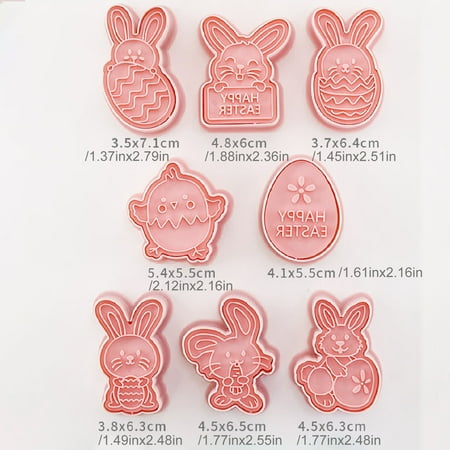 

Kohagoki Easter Rabbit Biscuit Mold， 3D Bunny Egg Easter Baking Molds DIY Dessert Cookie Cutters Mold for Easter Baking Tools