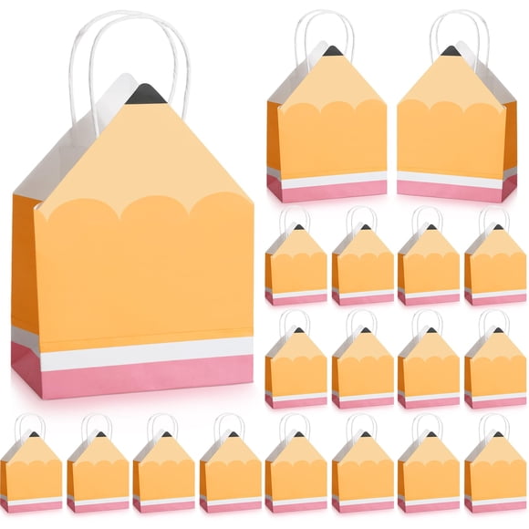 Bolsas de regalo Feifeiya, papel con forma de lápiz, 15 x 8 x 21 cm, paquete de 24