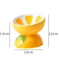 thumbnail image 3 of Cuenco de cerámica para gatos, cuenco para comida para gatos para proteger la columna cervical, boca inclinada, suministros para mascotas, cuenco alto (amarillo limón), boca inclinada, 180, 3 of 5
