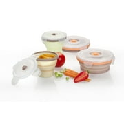 Babymoov Silicone Containers - Baby Food Collapsible Storage Containers, Set of 2 8 ounce and 2 13.33 ounce