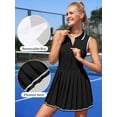 thumbnail image 4 of ATTRACO Robe de Tennis pour Femmes, Robe Polo Côtelée de Golf à Demi-Glissière, Robe d'Entraînement Plissée avec Short et Soutien-Gorge Intégrés, 4 of 8