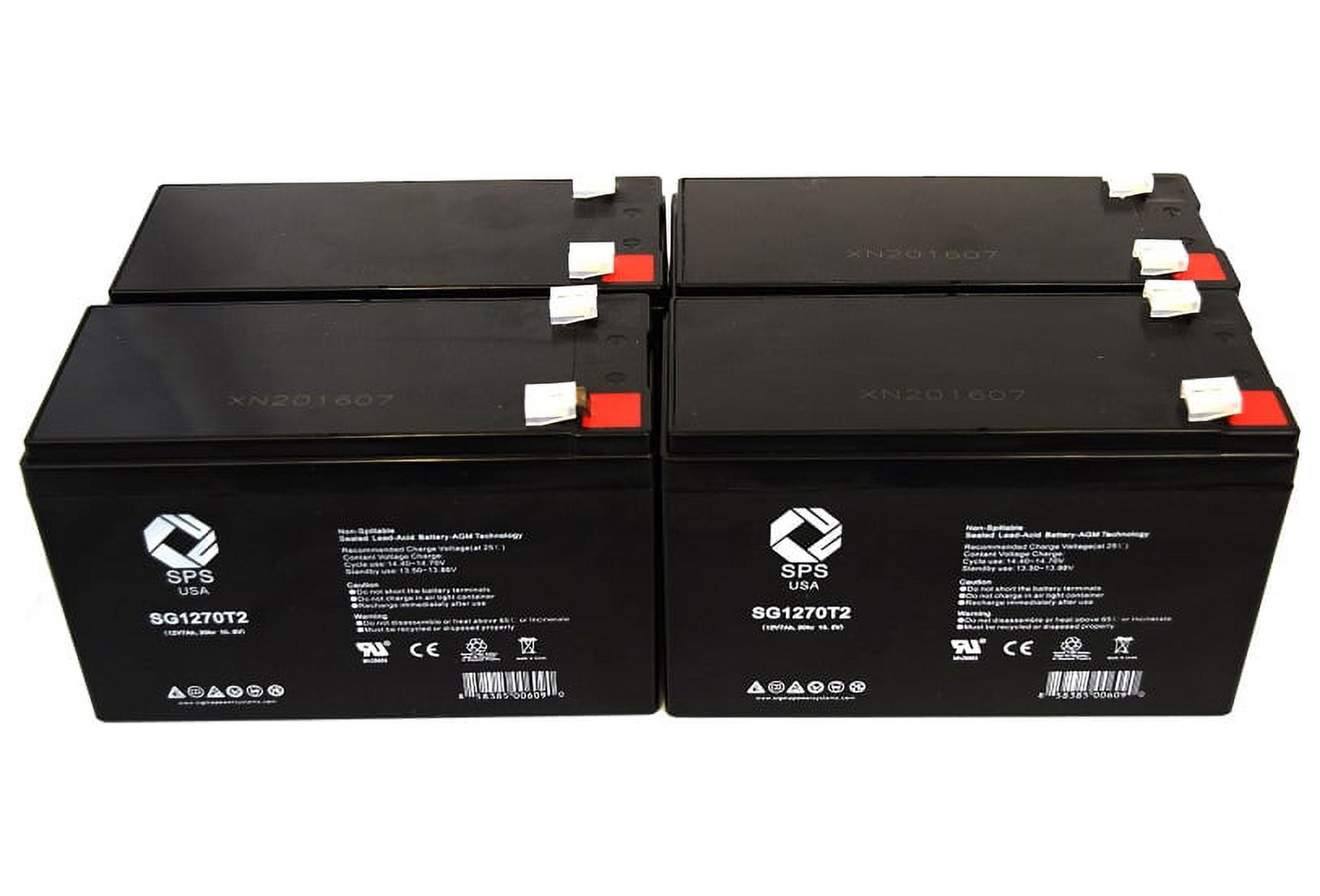SPS Brand 12V 7 Ah Replacement Battery (SG1270T2) for Tripp Lite SU2200RT2U (72v version) UPS (4 PACK)