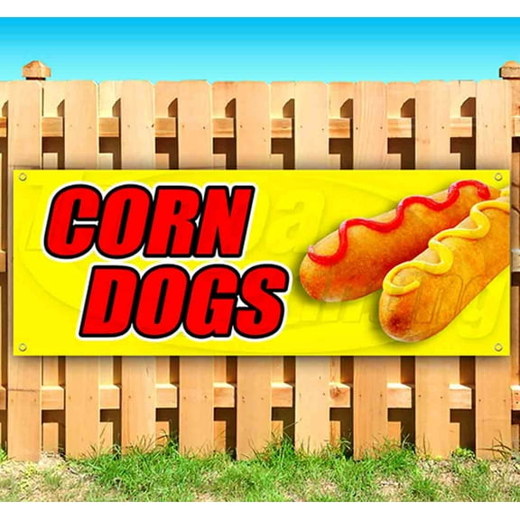 Corn Dogs 13 oz Vinyl Banner With Metal Grommets