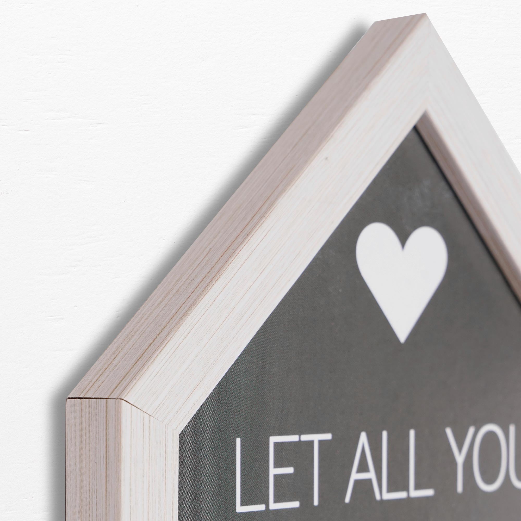 (2 pack) Crystal Art Gallery Be Done in Love Typographic House-Shaped Framed Wall Plaque Art - 8" x 6"