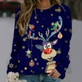 thumbnail image 1 of 2023 Chandails de Noël pour Femmes en Liquidation Mode de Noël Chandails Décontractés pour Femmes à Manches Longues à Col Rond Imprimés Chandails pour Dames Hauts Blouse, 1 of 5