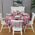 thumbnail image 2 of Cute Hedgehog and Animals Round Tablecloth 60"x60",Wrinkle Wipeable Table Cloth for Kitchen Dining Room Picnic Patio Party, 2 of 6
