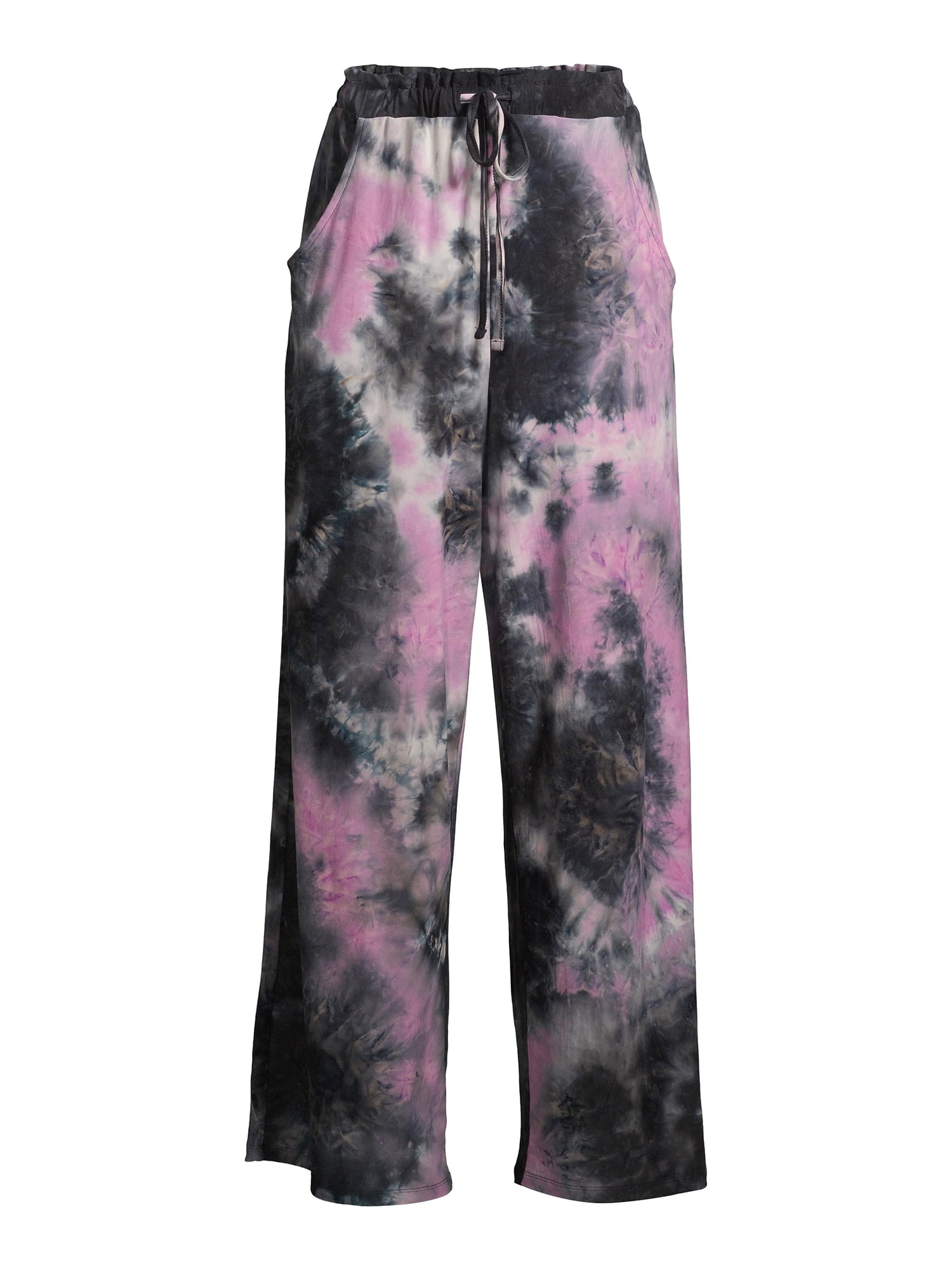 Derek Heart Juniors Tie Dye Palazzo Pant with Self Tie Belt, Casual and  Trendy - Walmart.com