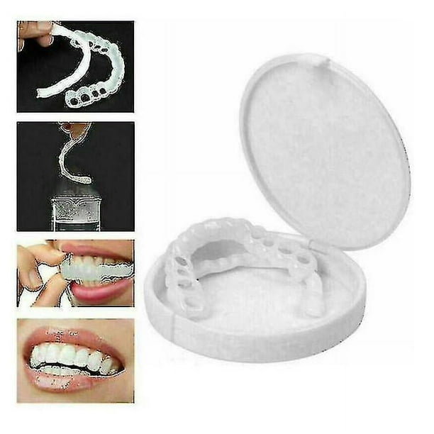 Paquete de 2 dentaduras postizas Smile Snap-on, carillas para dentaduras  postizas, aparatos ortopédicos para dentaduras postizas y caja para  dentaduras postizas Rojo Verde Rojo Verde | Walmart en línea