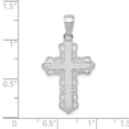 thumbnail image 5 of Diamond2Deal 10k White Gold Lace Trim Cross Pendant for Women (L- 1.1 inch, W-0.68 inch), 5 of 6