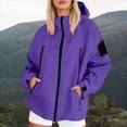 thumbnail image 4 of Windbreaker Jacket Women 2025 Fall Outdoor Hiking Travel Windproof Zip Up Hooded Windbreaker with Pockets Outerwear, 4 of 8