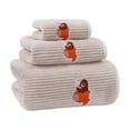 thumbnail image 3 of Coral Velvet Set Little Dinosaur Series Soft Water Absorbent Mother Set Scarf, 3 of 5