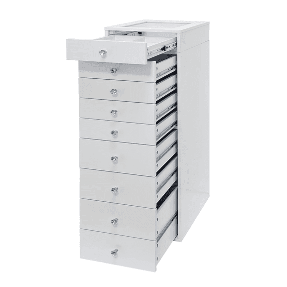 Impressions Vanity SlayStation 9 Drawer Display Storage with RGB Lighting Table Top and 9 Drawers