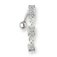 thumbnail image 2 of SGSS Curv BB w Fancy Gem Top Dangle 14G (1.6mm) 11mm Length Decreasing size Stainless Steel, 2 of 2