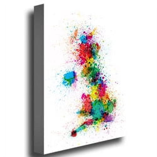 Trademark Art "UK - Paint Splashes" Canvas Wall Art by Michael Tompsett