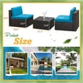 thumbnail image 2 of Devoko 3 Pieces Small Patio Conversation Polyester Outdoor Bistro Set with Steel Frame All Weather Cushions,Blue, 2 of 7