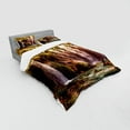thumbnail image 3 of Nature Duvet Cover Set, Waterfall Cascade Forest Tree Moss Lake Stones Rocks Wonder of the World Image, Bedding Set with Shams and Fitted Sheet, 3 Sizes, by Ambesonne, 3 of 3