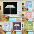 thumbnail image 2 of 3pc Sheer Voile Kitchen Set Window Curtain See Thru 2 Tier Panels + 1 Valance, 2 of 2
