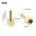 thumbnail image 2 of Uxcell 2 Pack Brass Hose Barb Fitting, 3/16" Bard x 1/8" NPT Female Hose Connector, 2 of 6