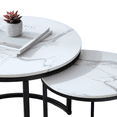 thumbnail image 5 of Homy Casa Round Nesting Coffee Table Set, 2-Piece MDF Marble-Pattern Tables for Modern Living Rooms, 5 of 8
