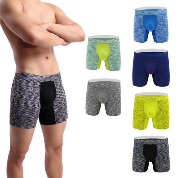 Xidunhg Men's Pouch Underwear Performance No Ride Up Boxer Briefs Muti/6pack M