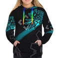 thumbnail image 2 of Lsque Geometry Dash Pattern Casual Women's Hoodie,Hooded Sweatshirt with Kangaroo Pocket,Pullover Hoodie with Eye-catching Drawstrings-X-Large, 2 of 8
